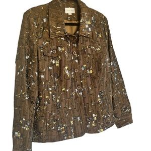 ERIN LONDON JACKET WITH SPECKS OF SILVER AND GOLD . Loads of texture . XL